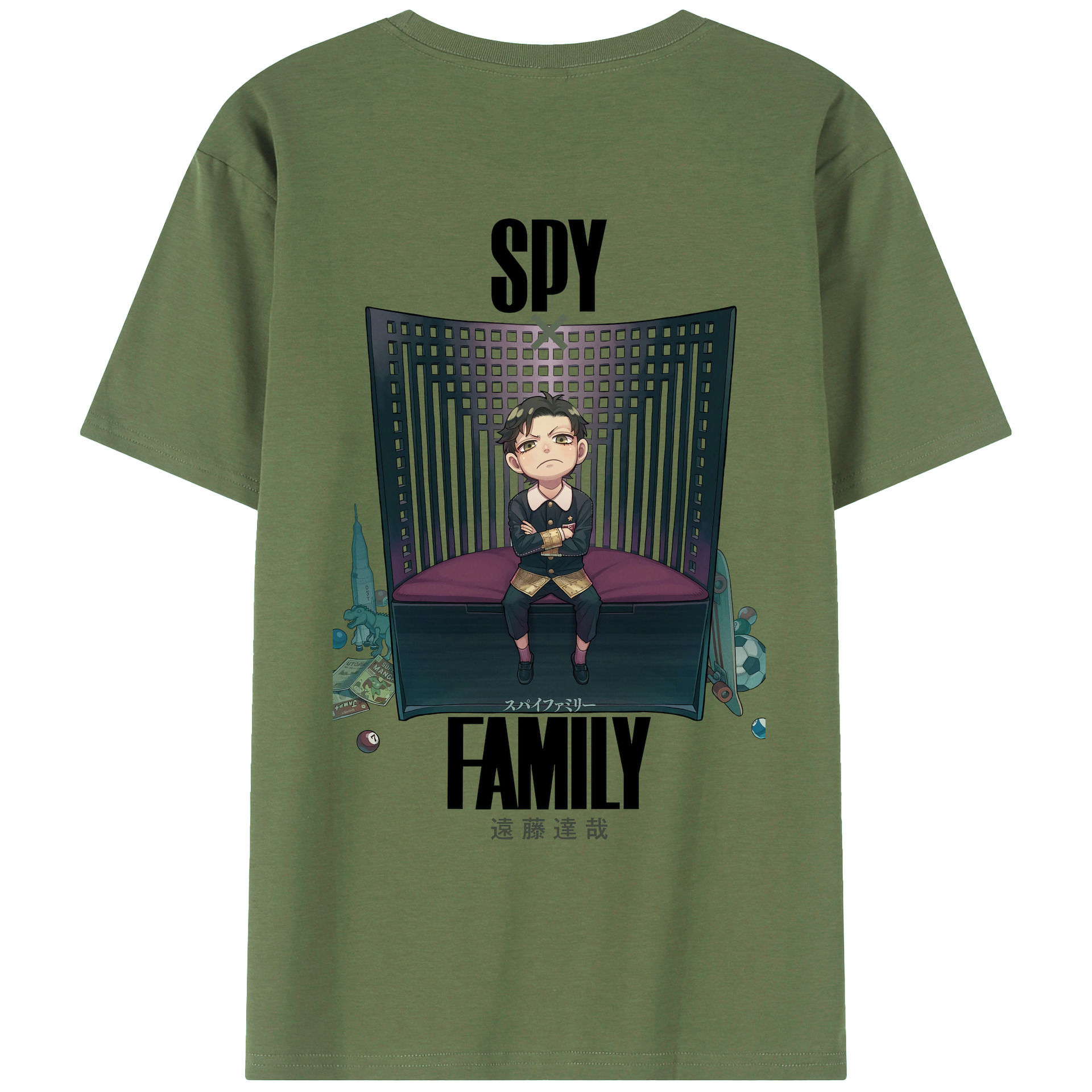 （画像用） SPY×FAMILY间谍家家酒 綿100％ メンズ半袖Tシャツ（バックプリント） 通気性